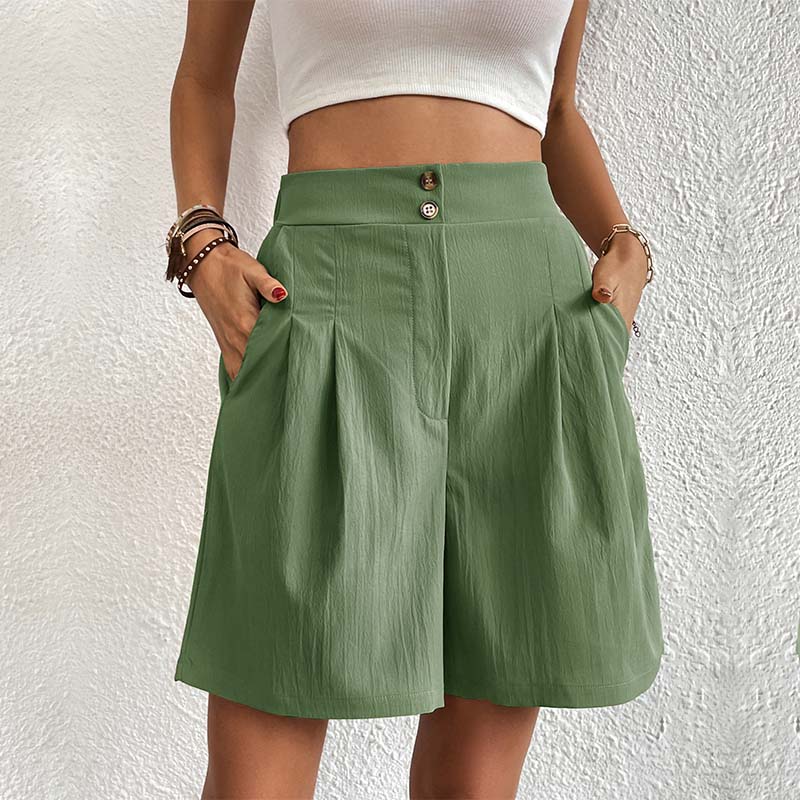 Levoire | Pantalons Bermuda Colorés Décontractés Pour Femmes Vert