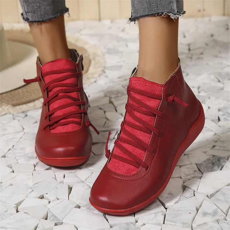 Levoire | Bottes Lisses Letthanti Avec Fermeture Latérale Rot