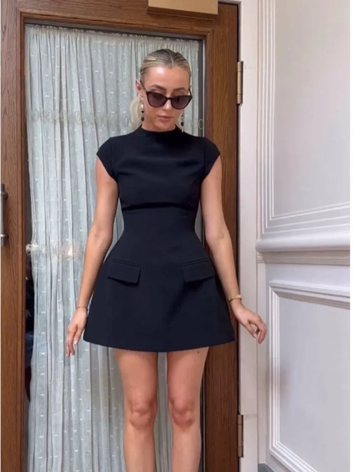 Levoire | Robe courte confortable pour femmes Noir