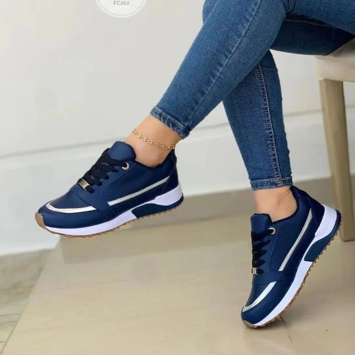 Levoire | Baskets De Sport À Lacets Et Semelle Épaisse Pour Femmes Bleu