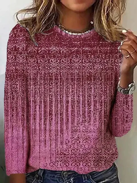 Levoire | Classique T-shirt Détendu Ajusté Col Rond Rosa