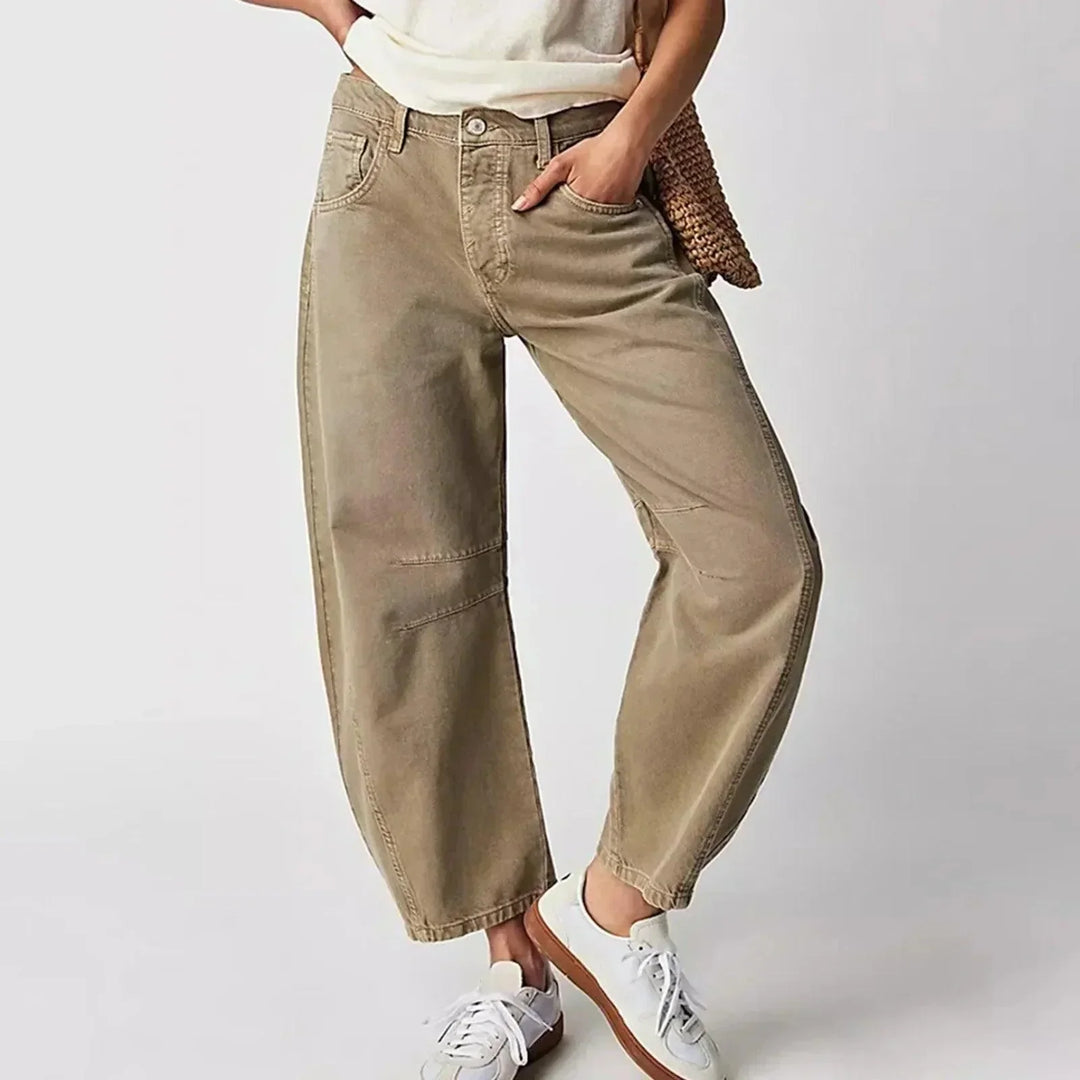 Levoire | Jeans Taille Haute En Denim Pour Femmes Beige
