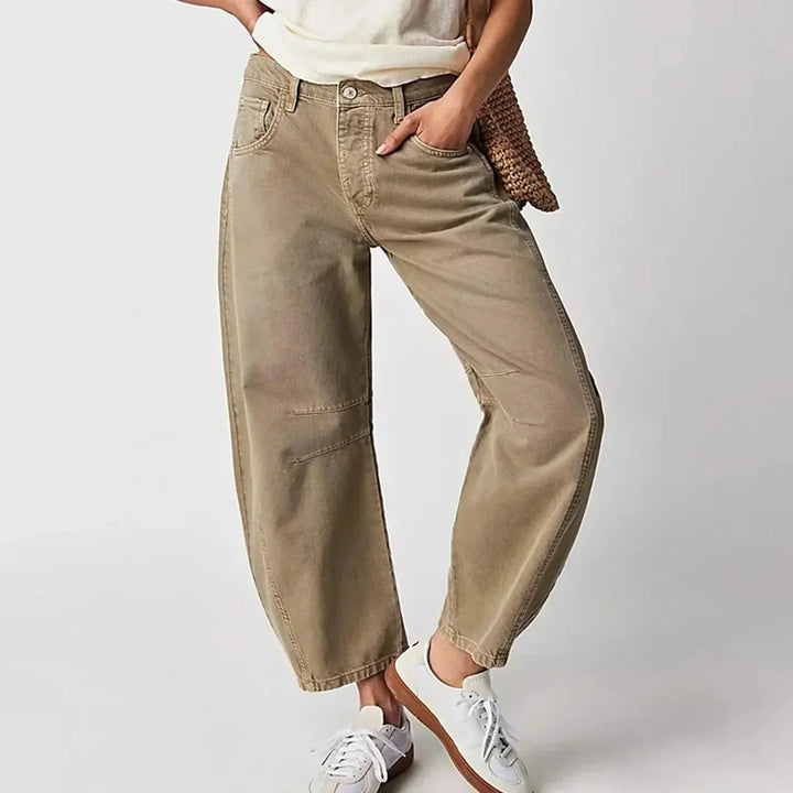 Levoire | Jeans Taille Haute En Denim Pour Femmes Beige
