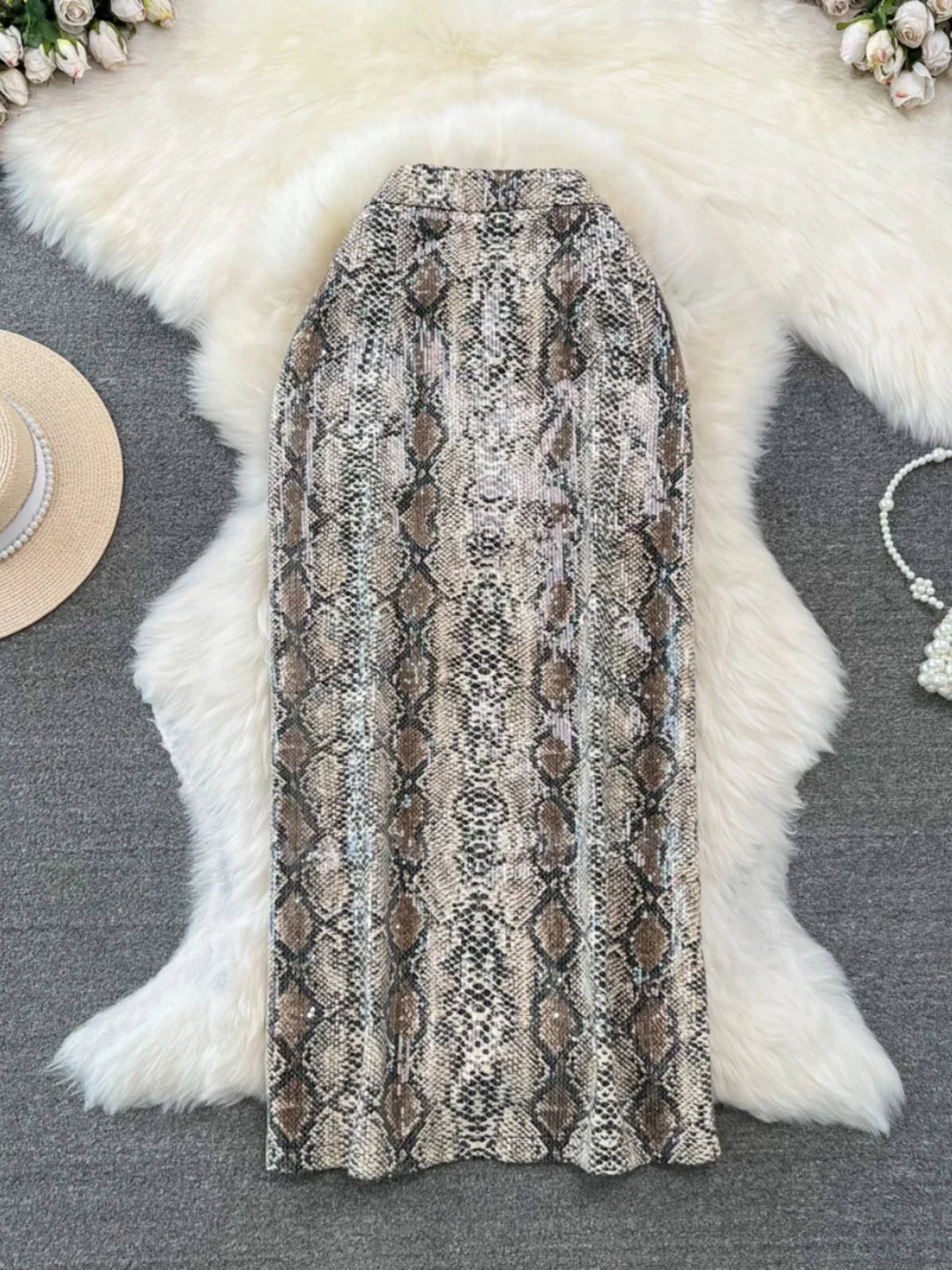 Levoire | Jupe En Velours Imprimé Léopard Motif crocodile