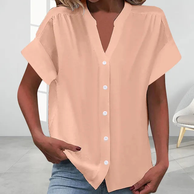 Levoire | Rento V-Cut Top À Col En V À Manches Courtes Orange