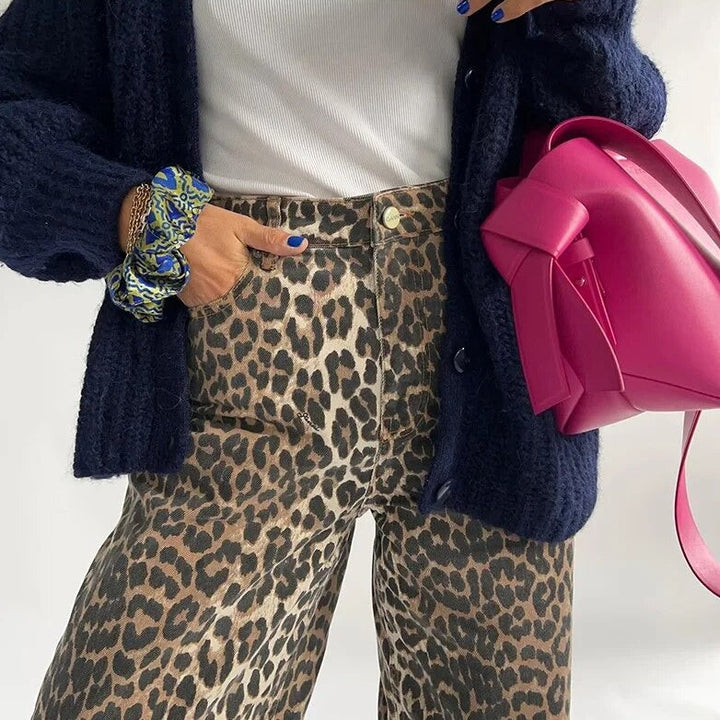 Levoire | Jeans Vintage Avec Motif Léopard Style Tendance