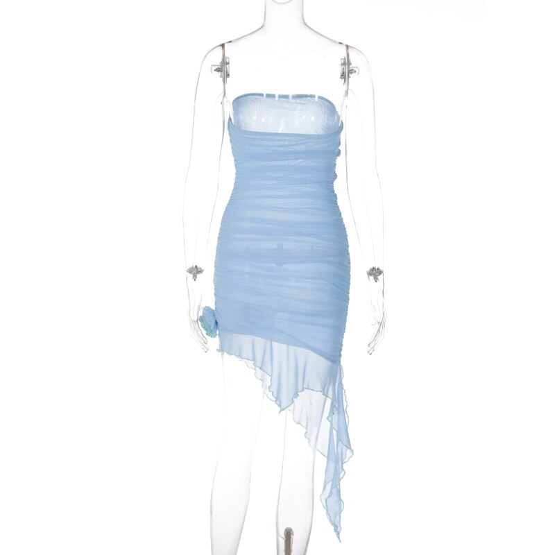 Levoire | Matériau En Filet Transparent Bodycon Mini Robe
