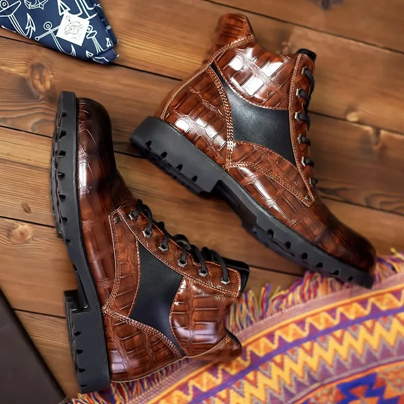 Levoire | Bottes Élégantes En Finition Croco