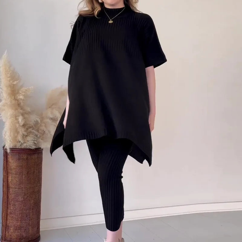 Levoire | Ensemble Deux Pièces En Tissu Doux Pour Femmes Noir