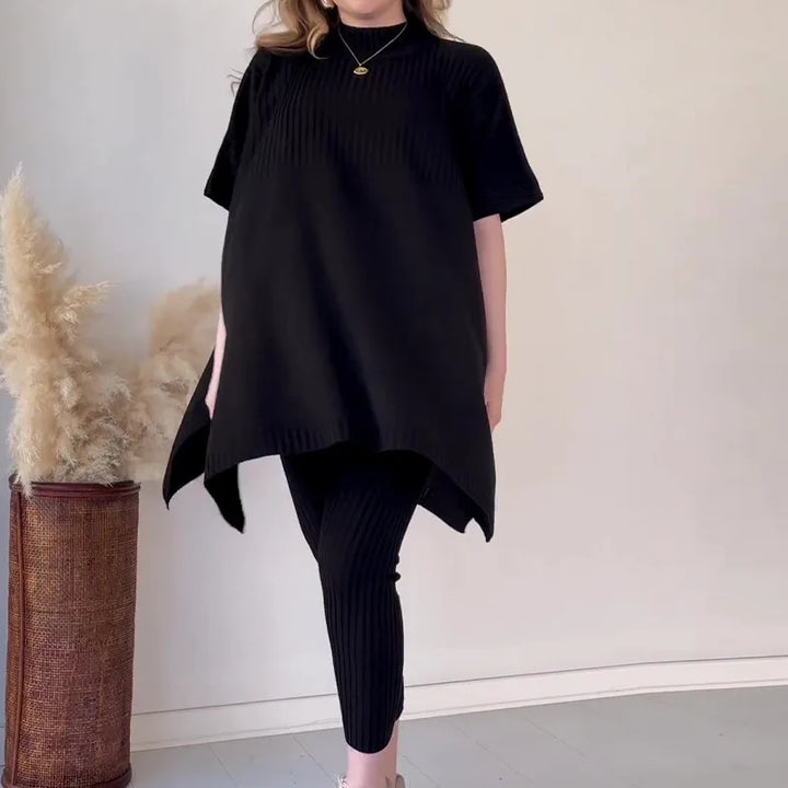 Levoire | Ensemble Deux Pièces En Tissu Doux Pour Femmes Noir