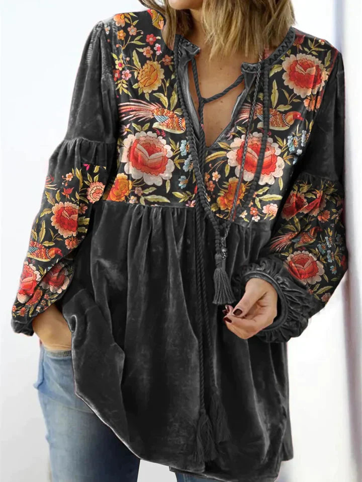 Levoire | Top Avec Broderie Vintage Noir