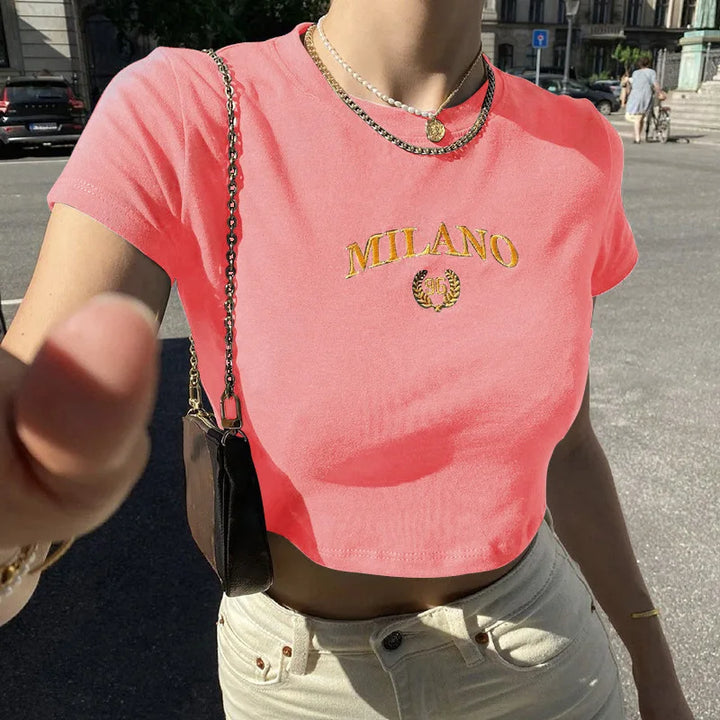 Levoire | Crop Top Milano Tendance Pour Femmes Rosa