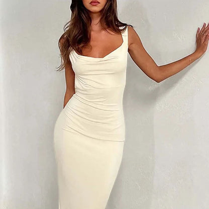 Levoire | Blanc Off-Shoulder Ouvert Dos Maxi Robe