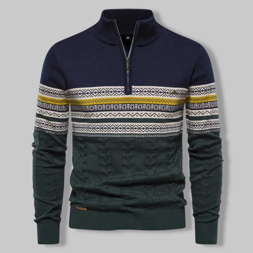 Levoire | Alpina Zippé Tricot Bleu foncé