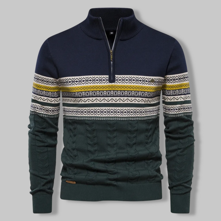 Levoire | Alpina Zippé Tricot Bleu foncé