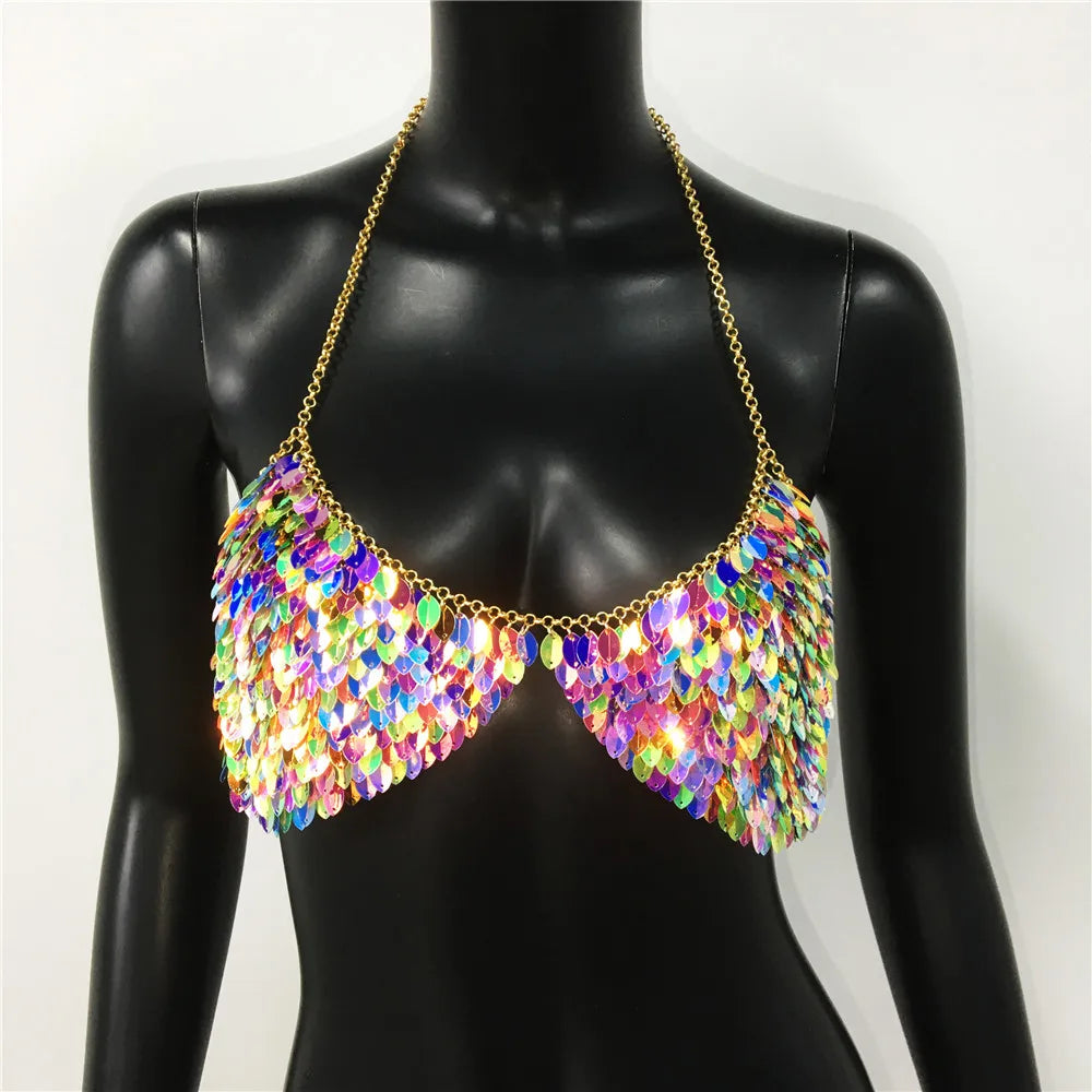 Levoire | Top Court À Sequins Métalliques Scintillant Multi Taille unique