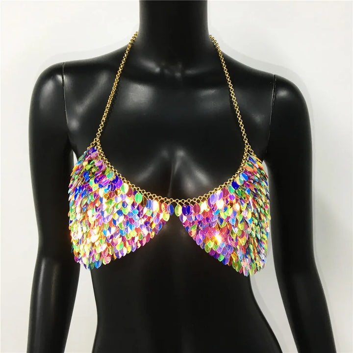 Levoire | Top Court À Sequins Métalliques Scintillant Multi Taille unique