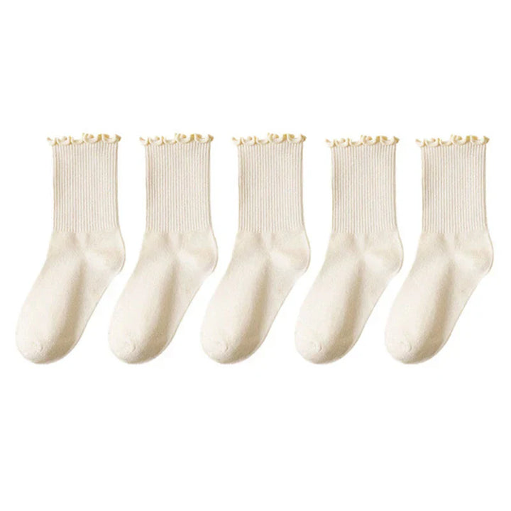 Levoire | De 5 Chaussettes Volantées Femme Confort Et Respirabilité Beige 5 paires EUR 35-39