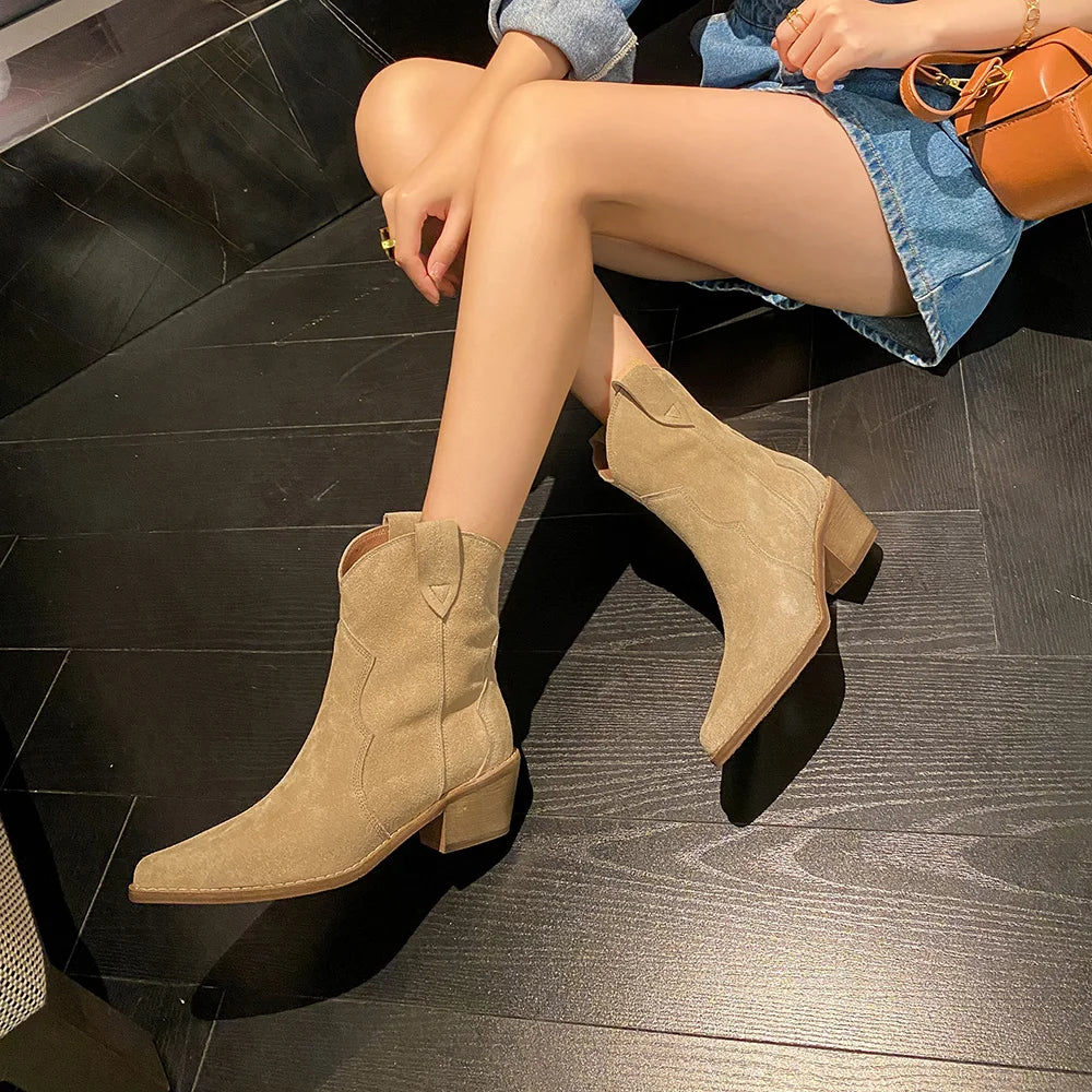 Levoire | Bottes En Cuir Pour Femmes Avec Lacets Braun sans revêtement de cheveux