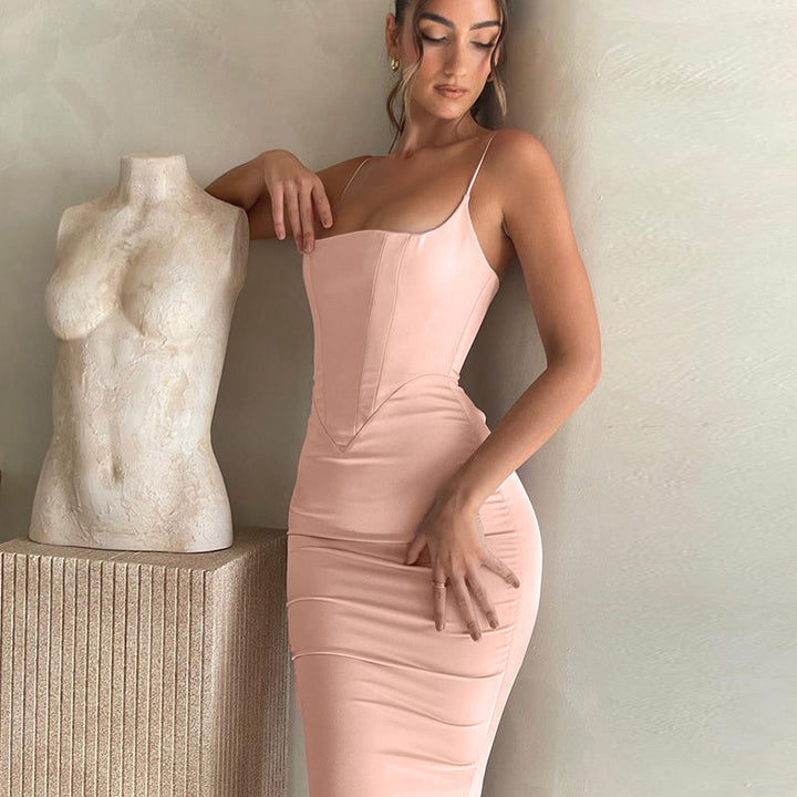 Levoire | Satin Dos Nu Ouverture Robe Maxi