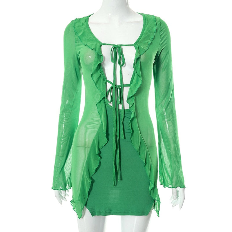 Levoire | Robe Mini À V Vert