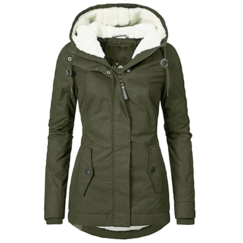 Levoire Veste d'Automne Chaude : Protection contre les intempéries, coupe-vent et imperméable pour femmes Vert