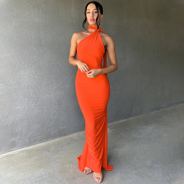 Levoire | Une Épaule Dos Lié Sans Manches Maxi-Vêtements