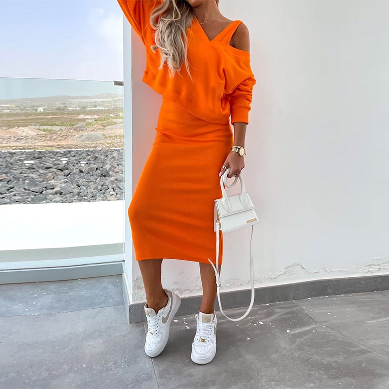 Levoire | Ensemble Chaud Élégant Pour Femme Orange