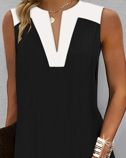 Levoire | Robe décontractée sans manches à col échancré