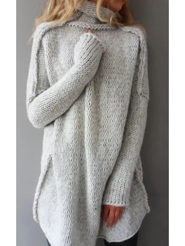 Levoire | Pull En Tricot Avec Col Montant Gris foncé
