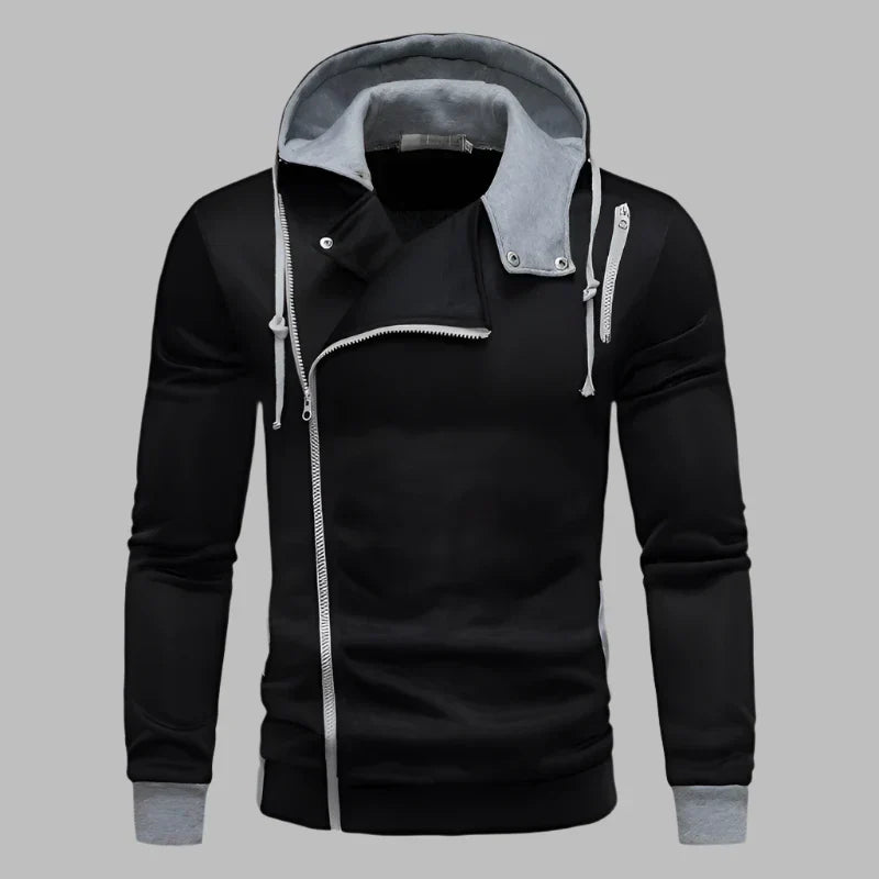 Levoire | Sweat À Capuche Stylé Pour Hommes Avec Fermeture Éclair Noir