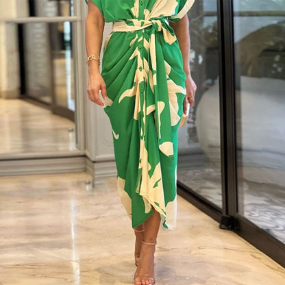 Levoire | Imprimé Flora Robe Longue À Col Court