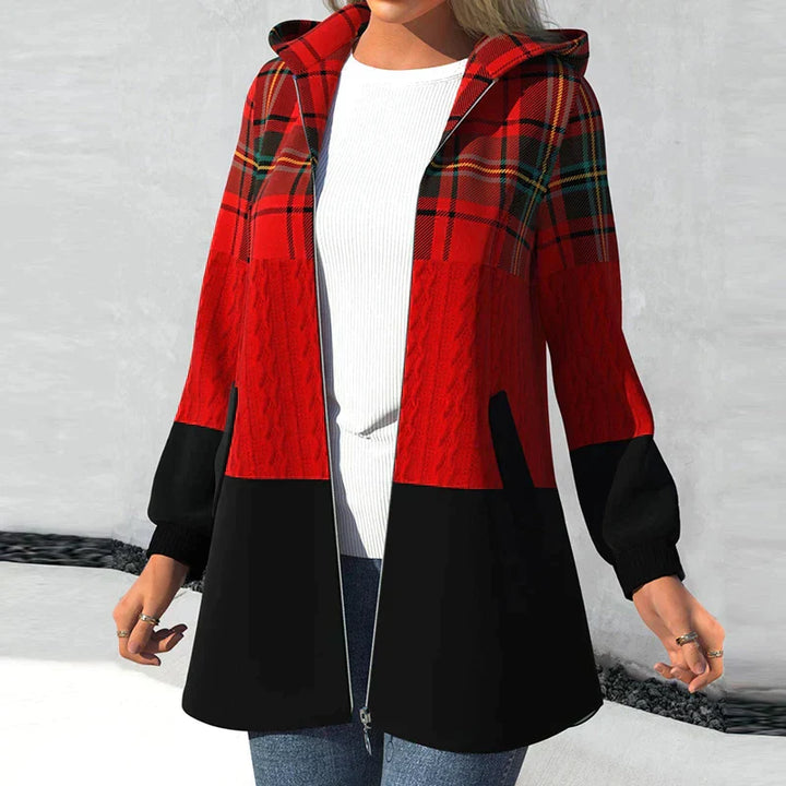 Levoire | Manteau À Carreaux Avec Capuche Rot