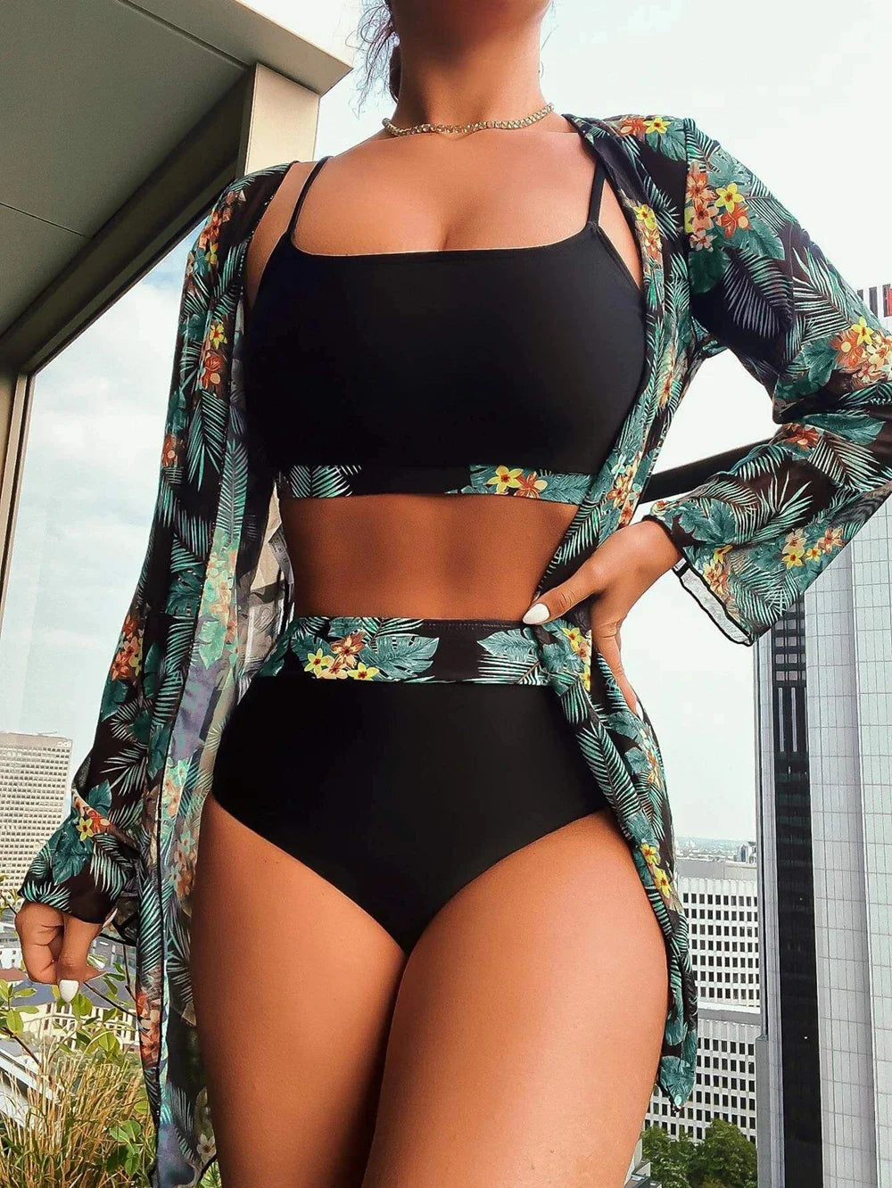 Levoire | Bikini Trois Pièces Avec Cache-Maillot Vert