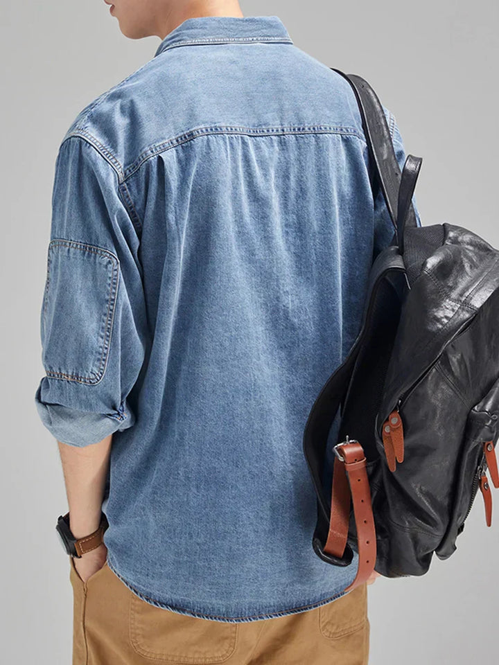 Levoire | Veste En Denim Avec Boutons Pour Hommes