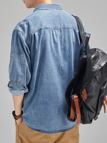 Levoire | Veste En Denim Avec Boutons Pour Hommes