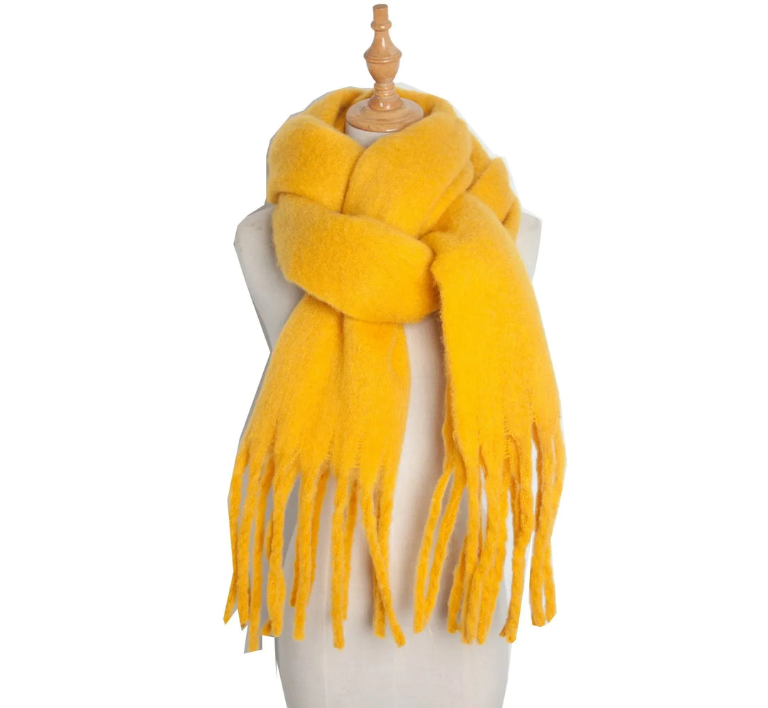 Levoire | Écharpe De Luxe En Cachemire Pour Femme Avec Franges Golden