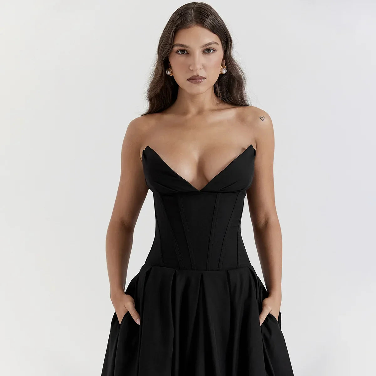 Levoire | Robe Longue Style Corset À Épaules Dénudées
