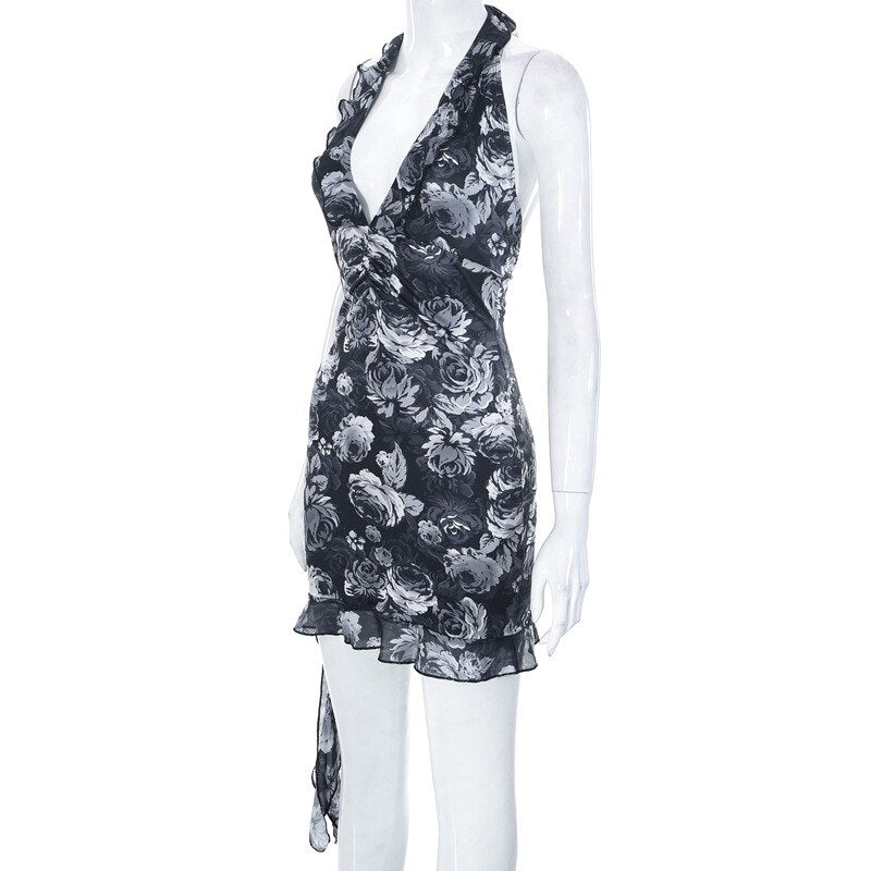 Levoire | Design De Fleurs Robe Mini Bodycon