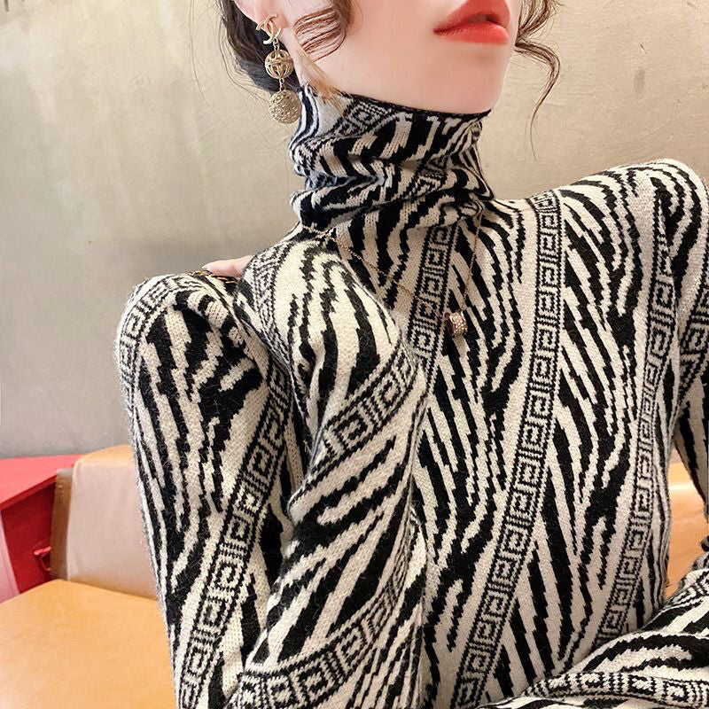 Levoire | Pull Rétro Élégant À Col Roulé Noir