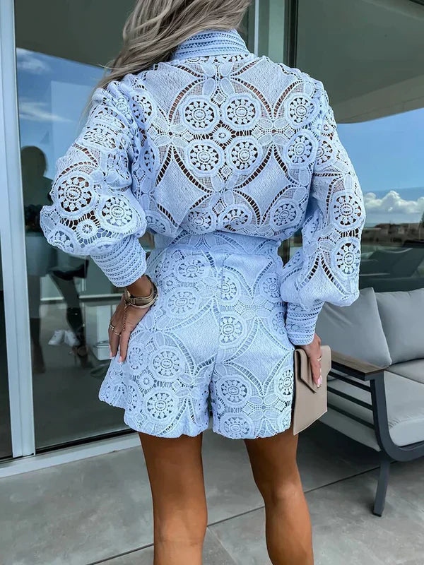 Levoire | Ensemble En Dentelle D'Ibiza D'Été Bleu