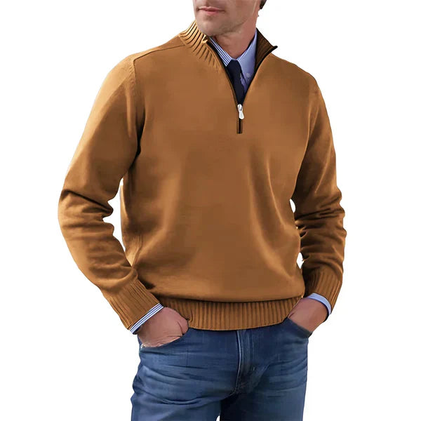 Levoire | Pullover Zip Élégant Braun