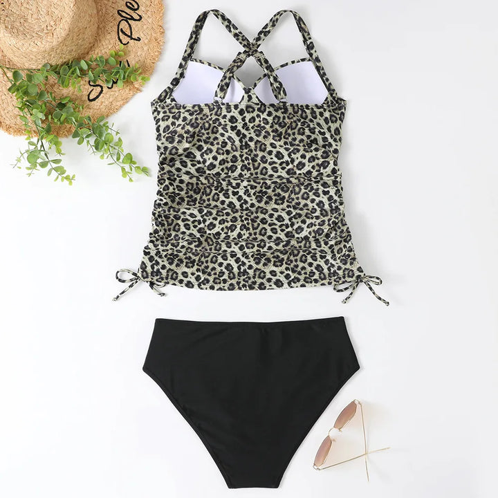 Levoire | Tankini À Dos Nu Rayé Pour Femmes