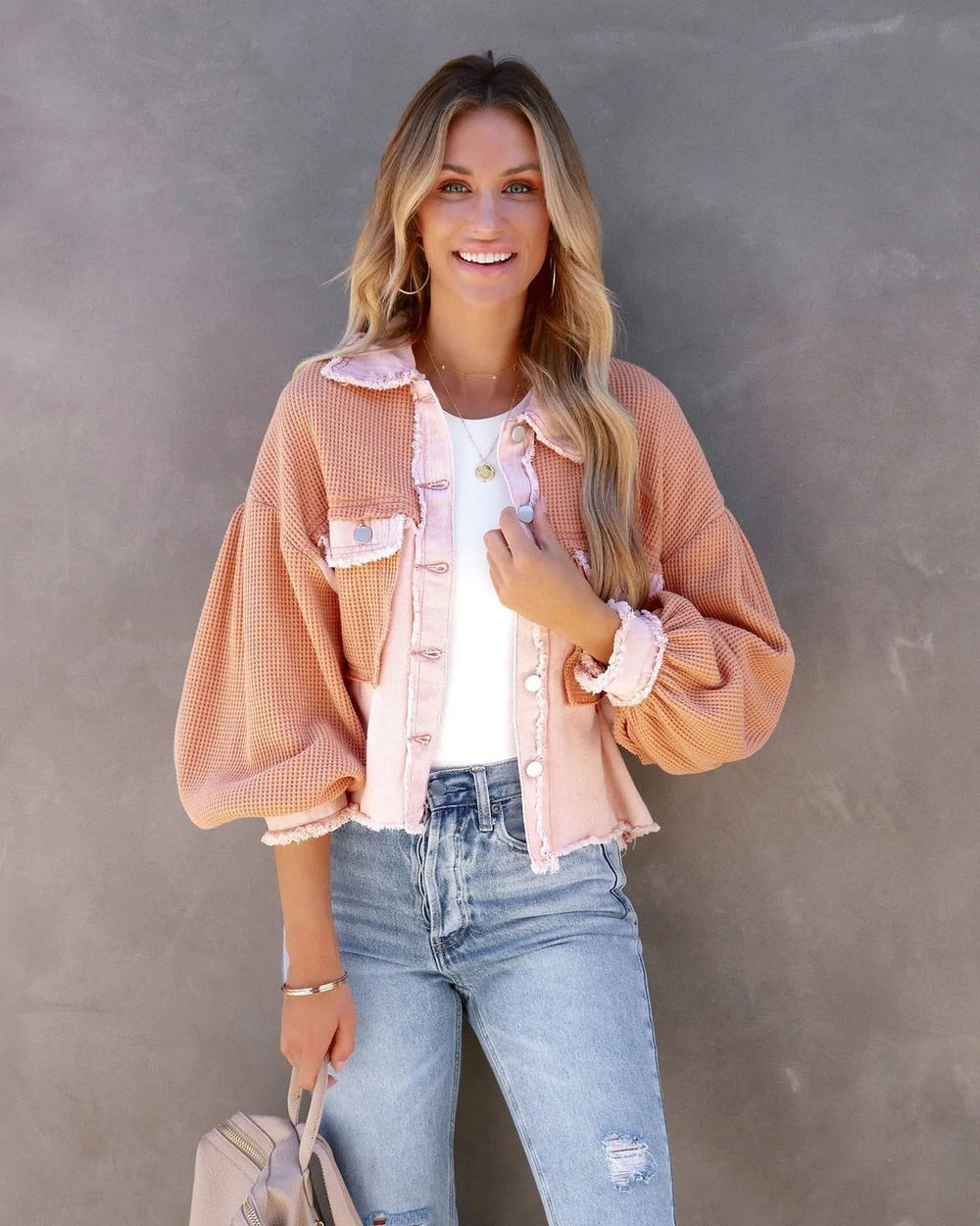 Levoire | Veste Waffle Patchwork Tendance Pour Femmes