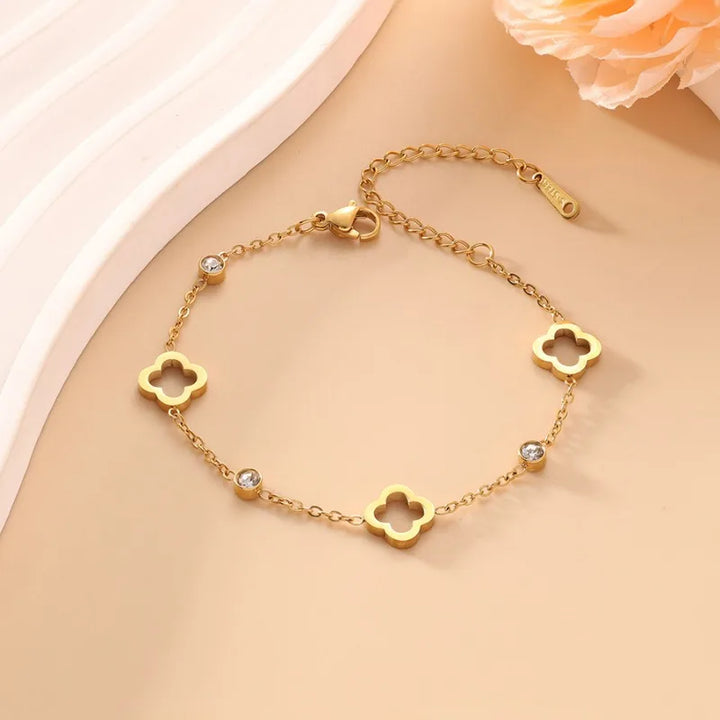Levoire | Bracelet Floral Inox S1-1 pièce-doré