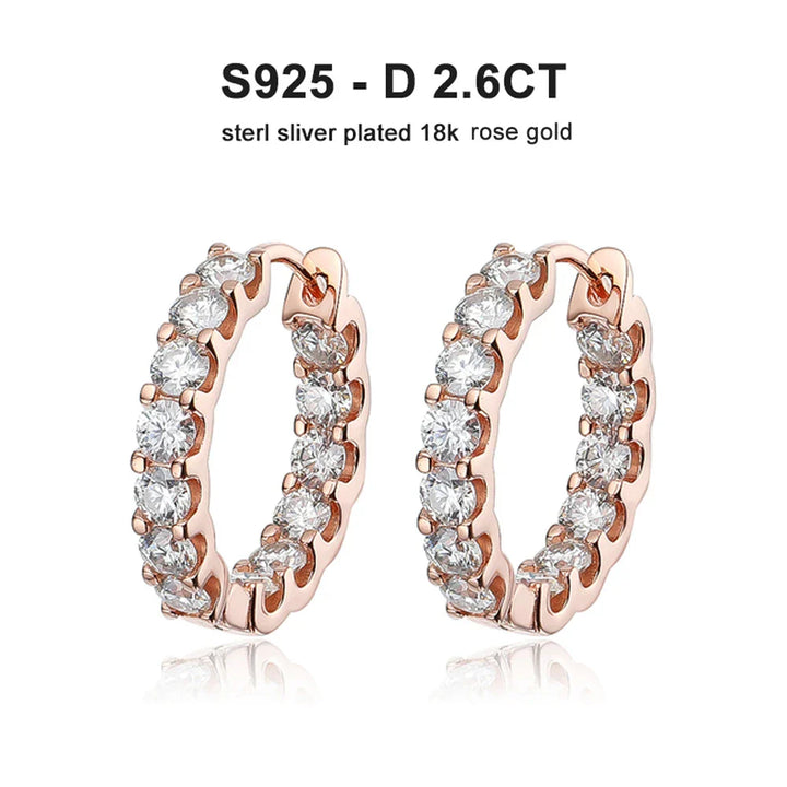 Levoire | Boucles Hoop Moissanite 2,6Ct Or Rose