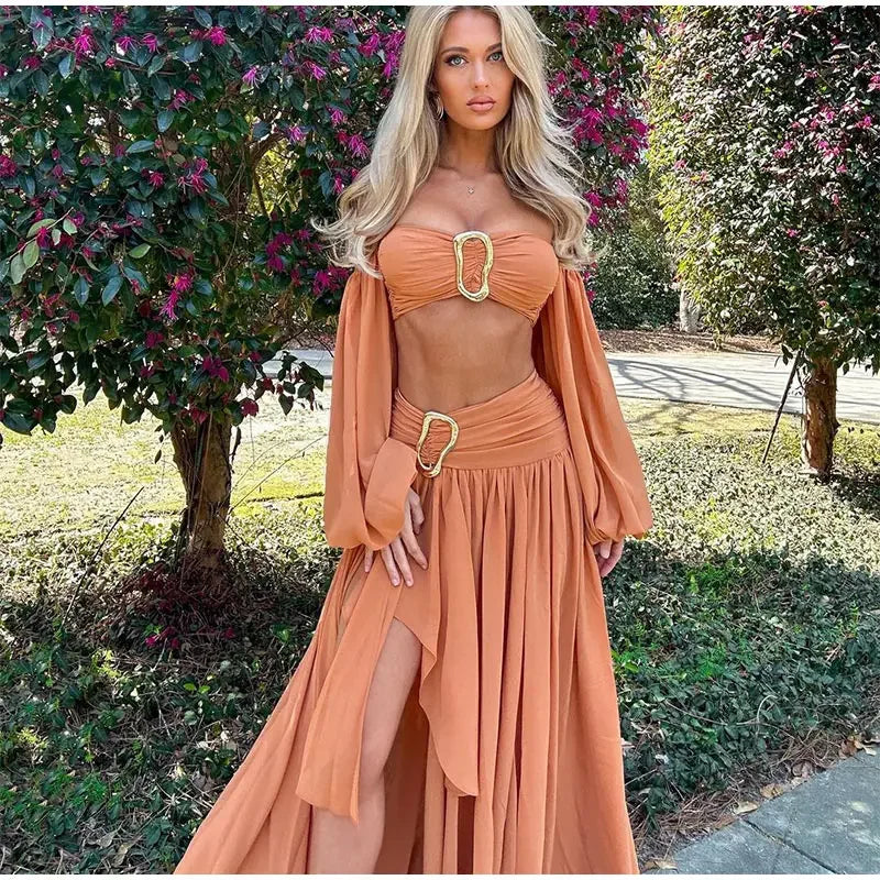 Levoire | Robe Maxi Courte À Épaules Nues