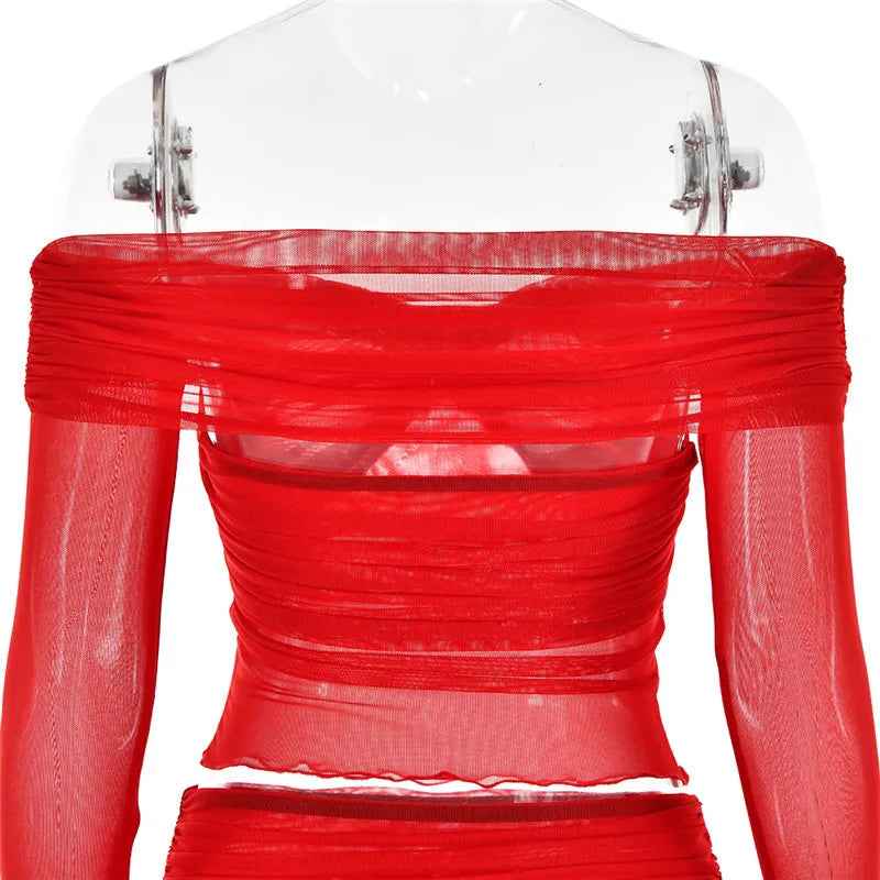 Levoire | Bustier Transparent Sans-Manches Ensemble Crop Et Jupe Longue