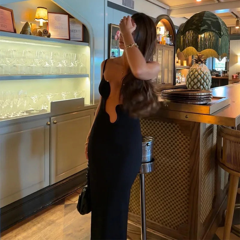 Levoire | Ouvert Robe Maxi À Col V Sans Manches