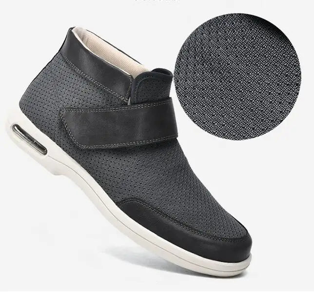 Levoire | Confortable Chaussure Large Pour Les Pieds Enflés Avec Fermeture Velcro Pour Hommes